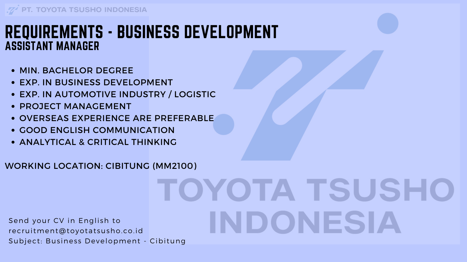 Business Development - Cibitung - TTI Career